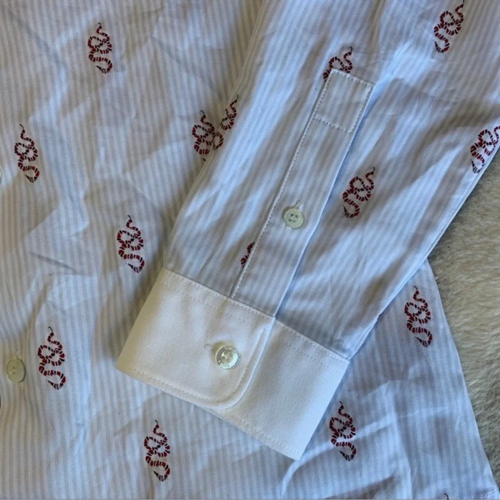 Gucci Kingsnake Logo Embroidered Button Down Kids Shirt Oxford